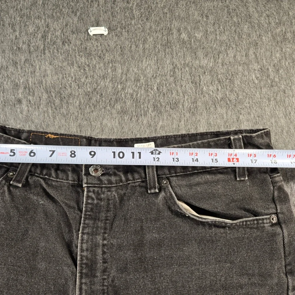 Vintage Levi's 550 Relaxed Fit Denim Shorts Mens 38 Black Orange Tab USA Made